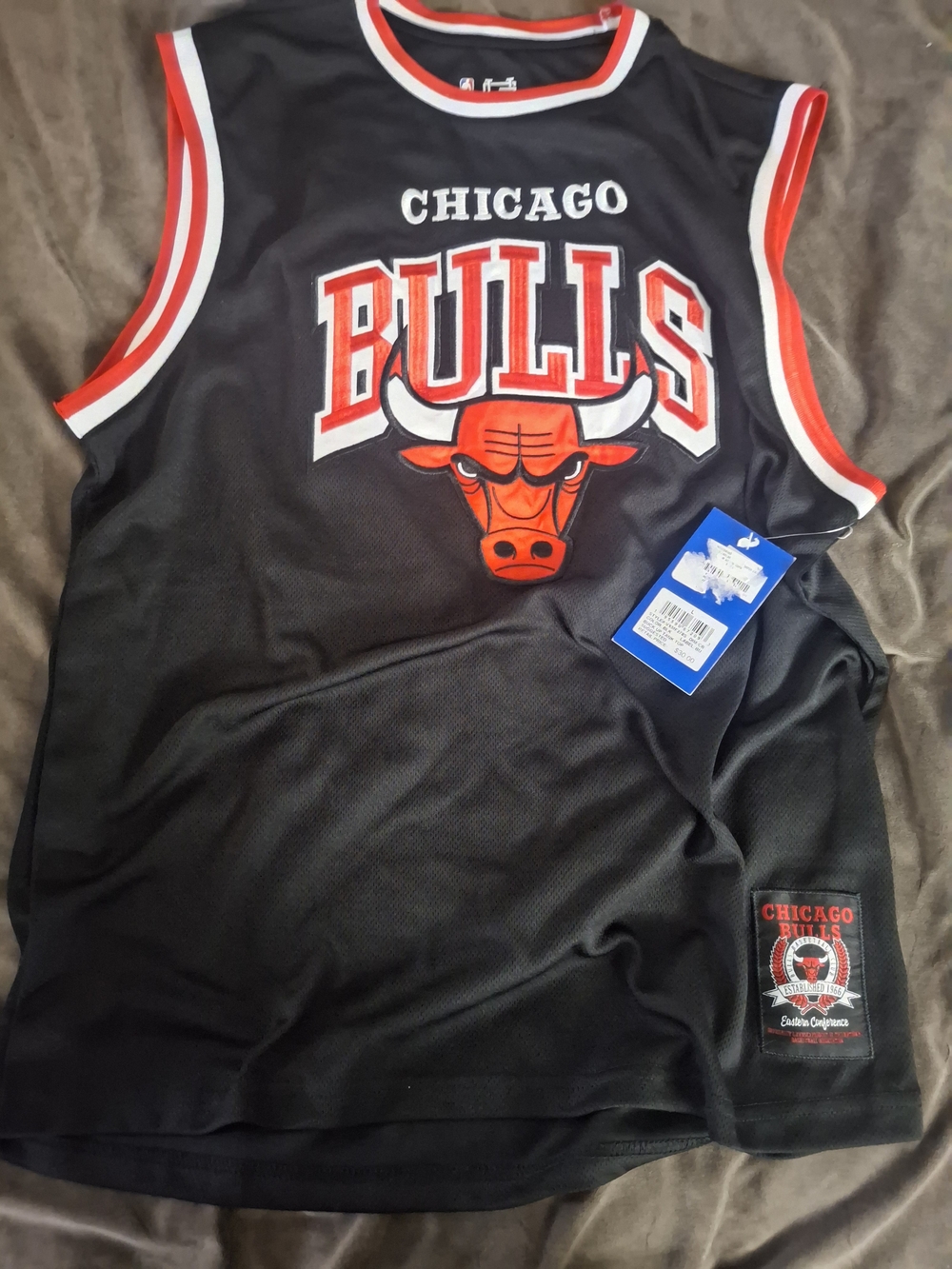 NBA Chicago Bulls Black and Red Jersey